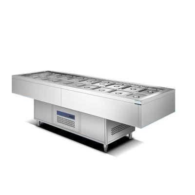 China Commercial Refrigerated Sandwich Prep Table Single-Temperature Stainless Steel Cooler Refrigerator for sale