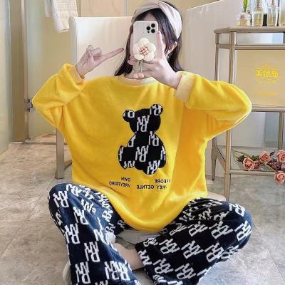 China Hot Selling Two Piece Sleepwear Lady New Style Ladies Sets QUICK DRY Long Winter Wholesale Pajamas for sale