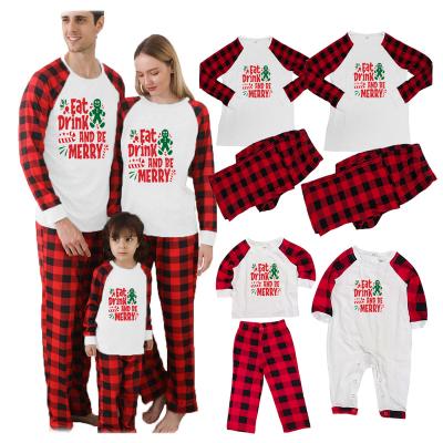 China QUICK DRY Custom Christmas Pajamas Plaid Blank White Red Christmas Pajamas Set Matching Family Christmas Pajamas for sale