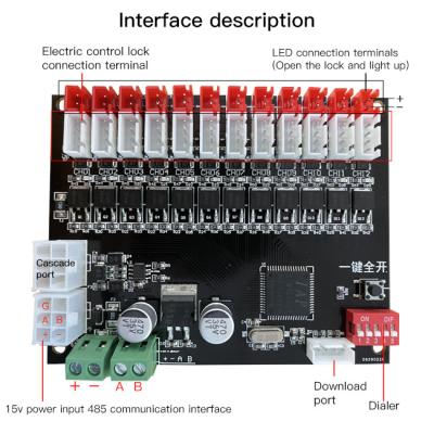 China Intelligent Lockers/Vending Machines 12 Channel Lock Control Board With LED Light Smart Vending Locker Electric Panel Smart Digital Control System for sale