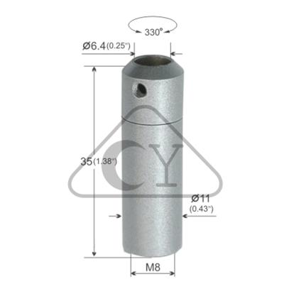 China Brass 3081019--M8 thread lighting or swivel joint 330 degree lamp adjustable swivel joint lamp system for sale