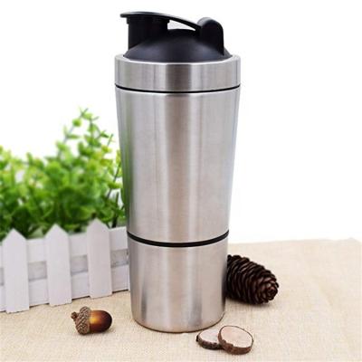 China Sustainable Logo Shaker Cup Metal Stainless Steel Shaker Bottle for sale