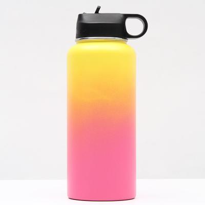 China Wholesale Price Viable Gym Sports Kids Sports Wide Mouth Gradient Color Cute Rugby Pink Drinking Water Bottle Airtight Seal for sale