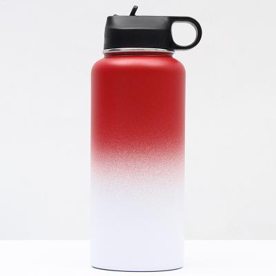 China Viable Sports Gym Cute 32 Ounce Gradient Color Gradient Color Bulk 1L Wide Mouth Drinking Water Bottles for sale