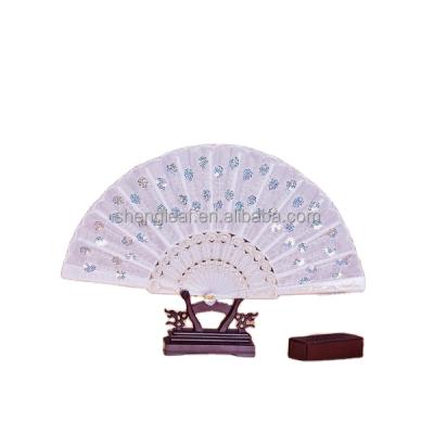 China China Custom Portable Silk Wood Fan Free Sample Logo Fan Hand Held Summer Promotional Gift Bamboo Laah for sale