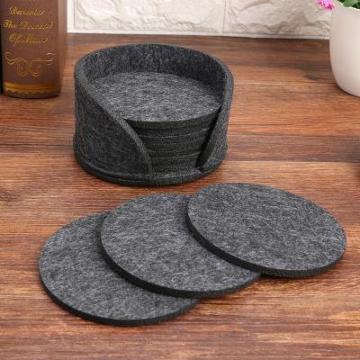 China Durable High Quality Mat Coffee Tea Hot Drink Cup Mat Dining Table Mug Heat Resistant Cup Protector Place Mat Around Felt Coaster for sale