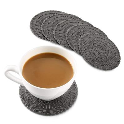 China Viable Wholesale Anti-slip Teacup Mat Silicone Rubber PVC Coaster With Cheap Price for sale