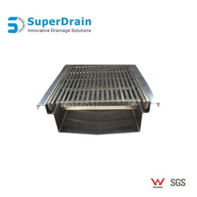 China Quick Drain Stainless Steel Trench Drain Grate Sloped Channel Surface Drain for sale