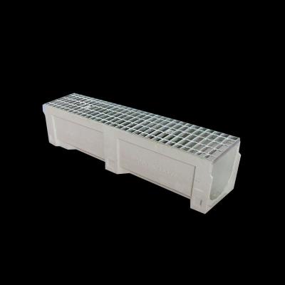 China Modern Manufacturing Factory Ditch Polymer Concrete Drain Rainwater Channel Floor Drainage Stainless Steel Grate for sale