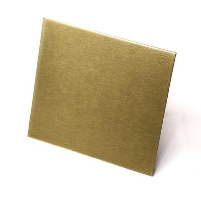 China Construction SS Color Sheets 201 304 316 410 430 Ti-Yellow SS Plate No.4 Brushed Finish PVD Coating Color Available for sale