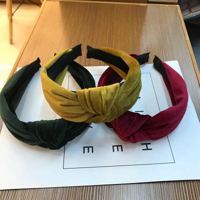 China Fashionable Korean version of the new headband girls velvet knot headband wash makeup creative hair band for sale