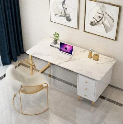 China (Height)Adjustable White New Deign Simple Modern Office Chair Computer Marble Desk Table Large Board Boss Desk for sale