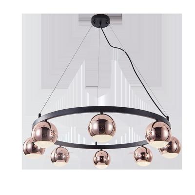 China Modern Design Modern Acrylic Chandelier 6 Lights Pendant Lamp for Office Lobby Living Room for sale