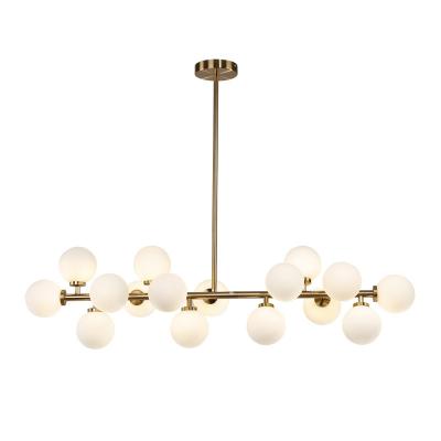 China 16 Modern Semi Flush Mount Glass Ball Gold Color Bronze Chandelier Light Fixture for sale