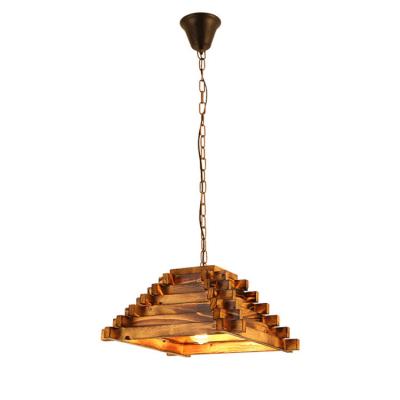 China Southeast Asia creative style LED wooden pendant light ceiling lamp with e27 bulbs for retro cafe for sale