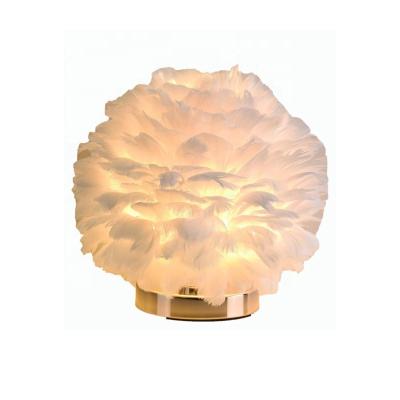 China Modern Modern Fur Led Lamp Fashion Table Light Bedroom Table Light Creative Cute Creative Decorative Table Light for sale