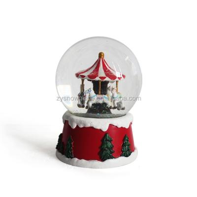 China Artificial. 2015 handmade carousels inside snow glass globe for sale