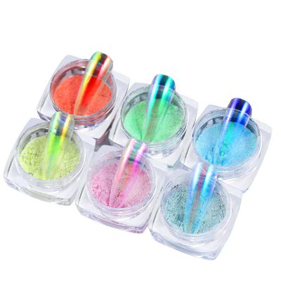 China Aurora Nail Glitters 6 Colors Aurora Powder Magic Mirror Powder Nail Glitter Powder for sale