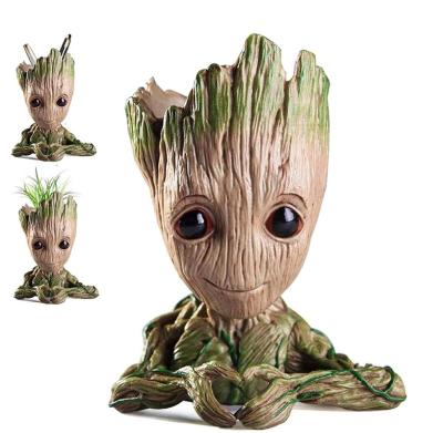 China Africa Guardians Of Groot Anime Tree Galaxy Flower Pot Pen Holder Baby Doll Decoration Human Handmade Factory Direct Sales for sale