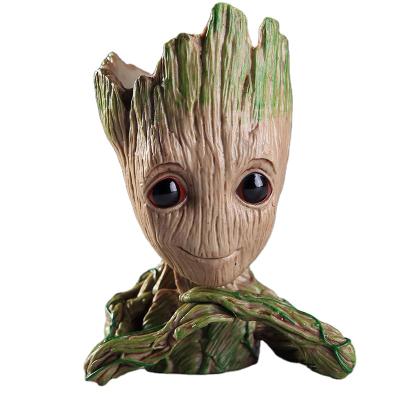 China Cartoon Toy In Stock Office Ornament Tree Man Pen Flower Pot The Galaxy Baby Groot for sale