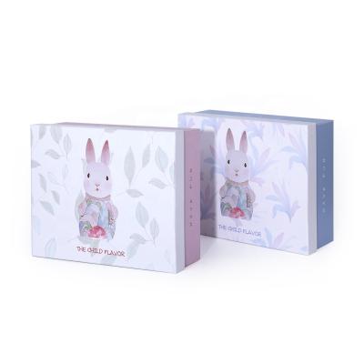 China Recyclable White Cute Cheap Private Caja Cardboard Rigido Magnet Customized Bing Bunny Paper Gift Boxes And Bags For Shops for sale