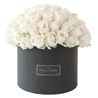 China OEM 3PCS Fancy Heart Box En Recyclable Stock Cardboard Huge Luxury Round Shaped PVC Flower Arrangement Delivery Gift Packaging Box Cardboard for sale