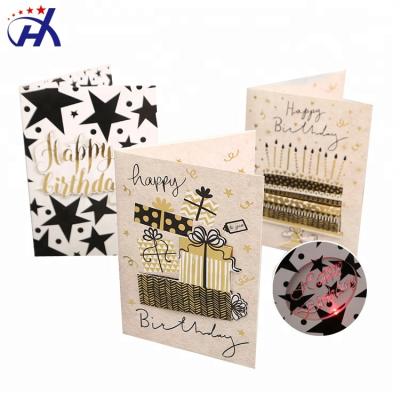 China Europe Custom 3D Pop Up Glitter Happy Birthday Light Music Greeting Cards With Pop for sale