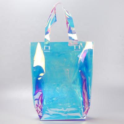 China Clear Plastic Shoulder Bag Hologram Shopping Bag Waterproof Packaging Bag for sale