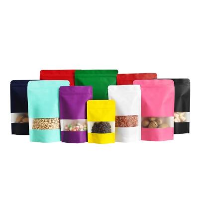 China Wholesale Custom Laminated Zipper Moisture Proof Stand Up Pouches Food Packaging Nuts Roasted Peanut Storage Bags With Window for sale