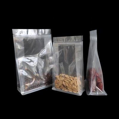 China China Wholesale Moisture Proof Transparent Plastic Zipper Seal Bag Flat Bottom Bag Food Cookie Snacks Packaging for sale