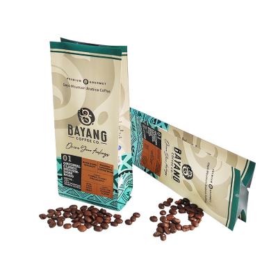 China Moisture Proof Resealable Coffee Bag Custom Printed Aluminum Foil Side Gusset Coffee Packaging With Valve Zipper for sale