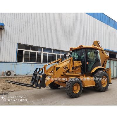 China Stores 388, 3CX, horizontal stabilizer, 100 hp, 1cbm China mini bucket wheel backhoe construction material loader for sale