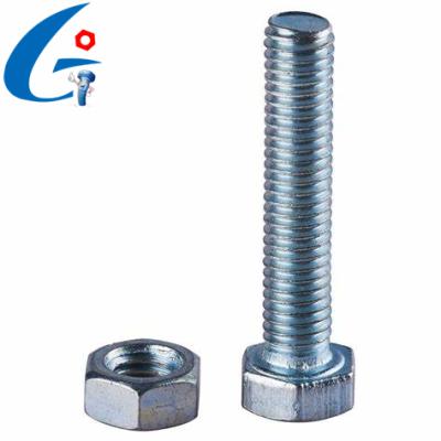 China Flat Galvanized Hex Bolt With Full Thread With Hex Nut for sale