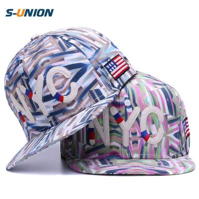 China S-UNION JOINT NYC Wholesale Letters Flat Brim Snapback Baseball Caps for sale