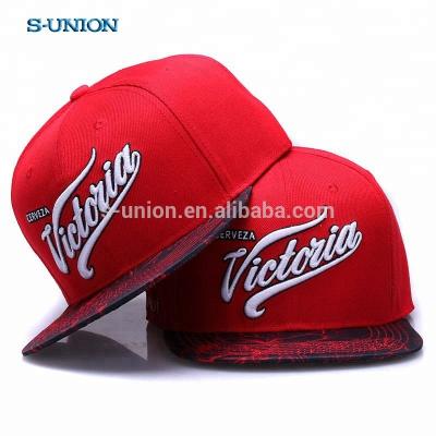 China S-UNION 3D Street Dancer Hip Hop Hat 6 Panels Letter Embroidery JOINT Baseball Caps Unisex Red Customize Snapback Hats for sale