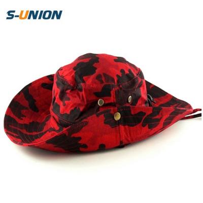 China Custom Wholesale Picture Boonie Hat Safari Hiking Red Camouflage Boonie Hat for sale