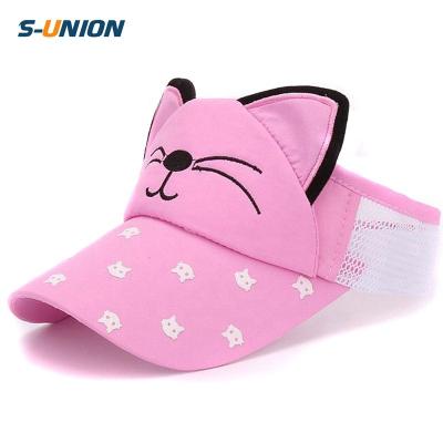 China Character Sun Hats For Kids Summer Sun Visor Hat Cute Cat 3D Baby Sun Hat Girl And Boy Kid Adjustable Hats And Caps Sport Sun Hat belt for sale