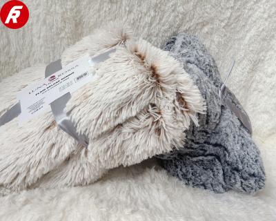 China Super soft 100% anti-pilling polyester long PV pile brushed with faux sherpa fur throw/quilt cover/air conditioner for sale