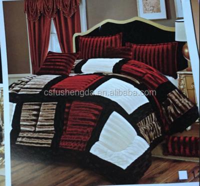 China New Design Patchwork PV Plush Bedding Set Disposable Comforter Comforter for sale