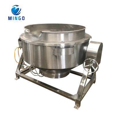 China Vegetable Processing Plant Mezzanine Pot Gas Mixing Cooking Pot Tilting Fixed Type Meat Sandwich Pot For Food Processing for sale