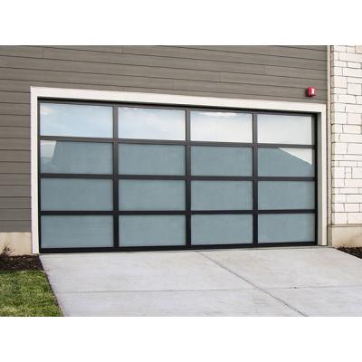 China Farm Opener Steel Aluminum Glass Garage Door Automatic Sectional Factory Price With Motor for sale