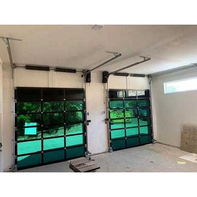 China Low Price Modern Residential Automatic Black Aluminum Advantage Glass Sectional Garage Door Price for sale