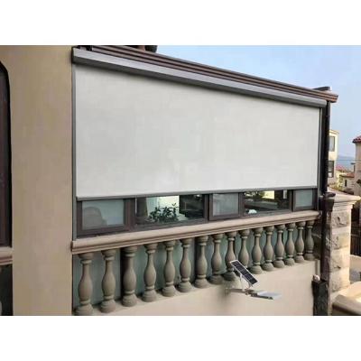 China 2021 Minimalist Hot Sale Aluminum Alloy Zipper Rail Roller Rlind Electric Windproof Outdoor Curtains for sale