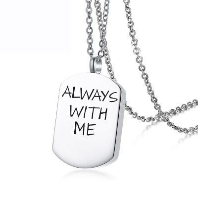 China TRENDY Poya Dog Tag Laser Engraved Shield Shape Keepsake Urn Pendant Necklace for Pet Ashes Hair for sale