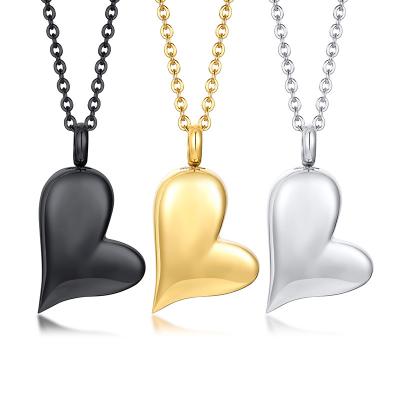 China TRENDY Poya Forever To My Empty Heart Ashe Urn Keepsake Pendant Stainless Heart Engraved Pet Shape Pendant Necklace With Filling Tool for sale