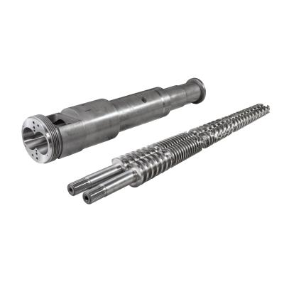 China UPVC/PP/PE Pipe Production And Profile Production Tongda Extruder Double Screws Plastic Extruder Twin Screw 38CrMoAlA Alloy Conical Twin Screw And Structural Steel Barrel for sale