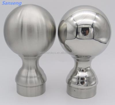 China Modern 316 Fence Post Cap Tops Stainless Steel Balustrade Round Ball Fitting for sale