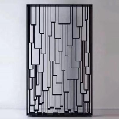 China American Style Art Hollow Out Stainless Steel Metal Dubai Room Divider Screen Screen for sale