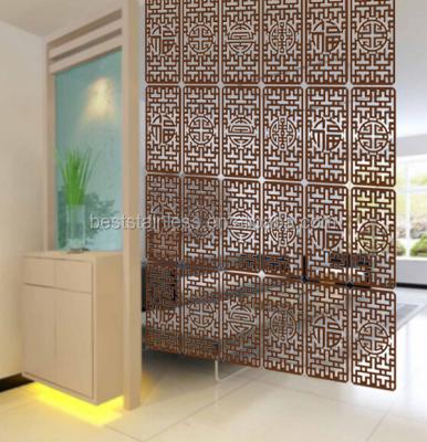 China PVD Plating Solid Home Room Partition Panels Screen Room Divider for sale