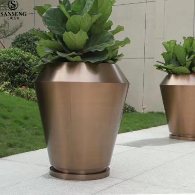 China New Modern Stainless Steel Classic/Postmodern Elegant Floor Vase With Gold Color Rose Flower Vase For Home Decoration for sale